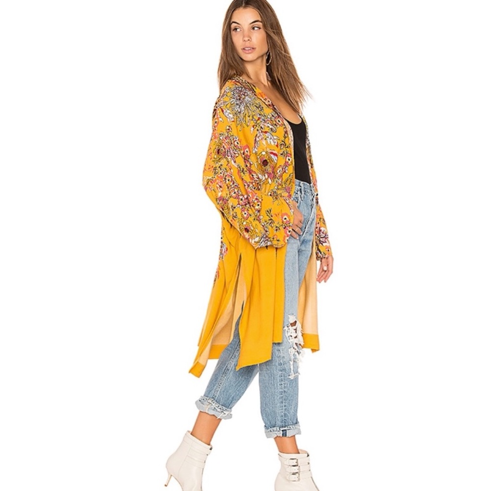 FREE PEOPLE | Intimately FP Yellow Floral Kimono - Picture 16 of 16